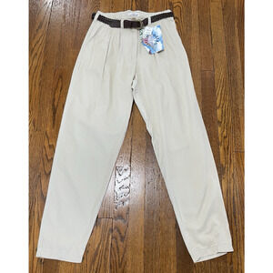 Vintage 1980s 80s Pleated Tapered Mom Pants High Rise Khaki Grunge Goblin 11/12